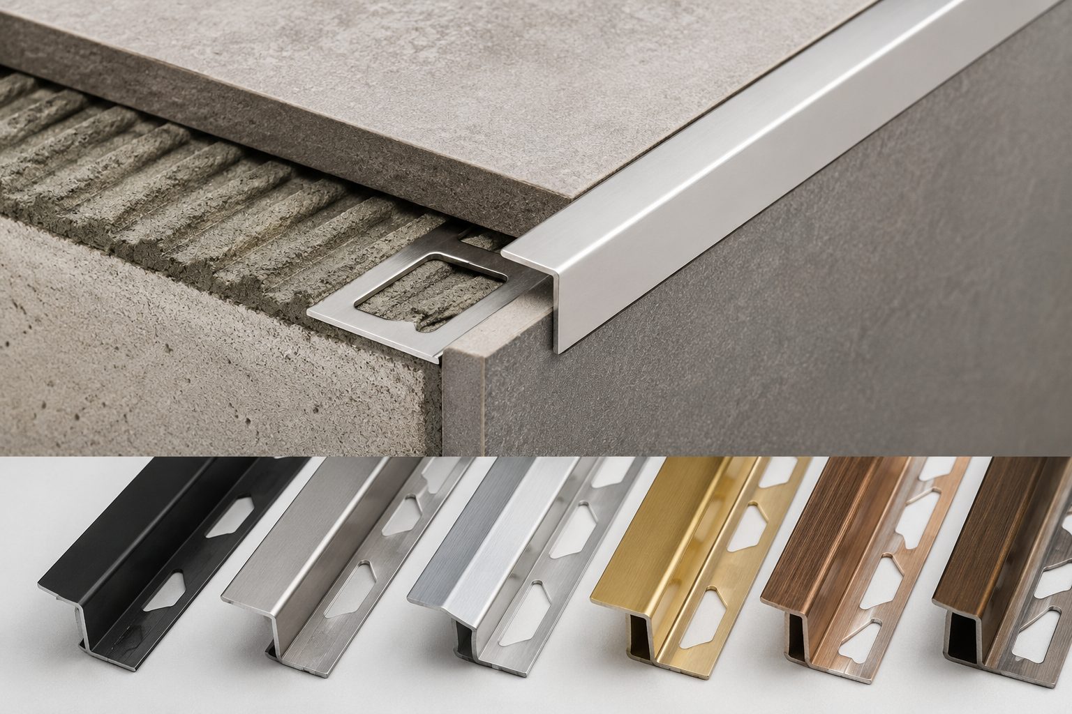 Johmarg Strips tile trim colour and finish swatches
